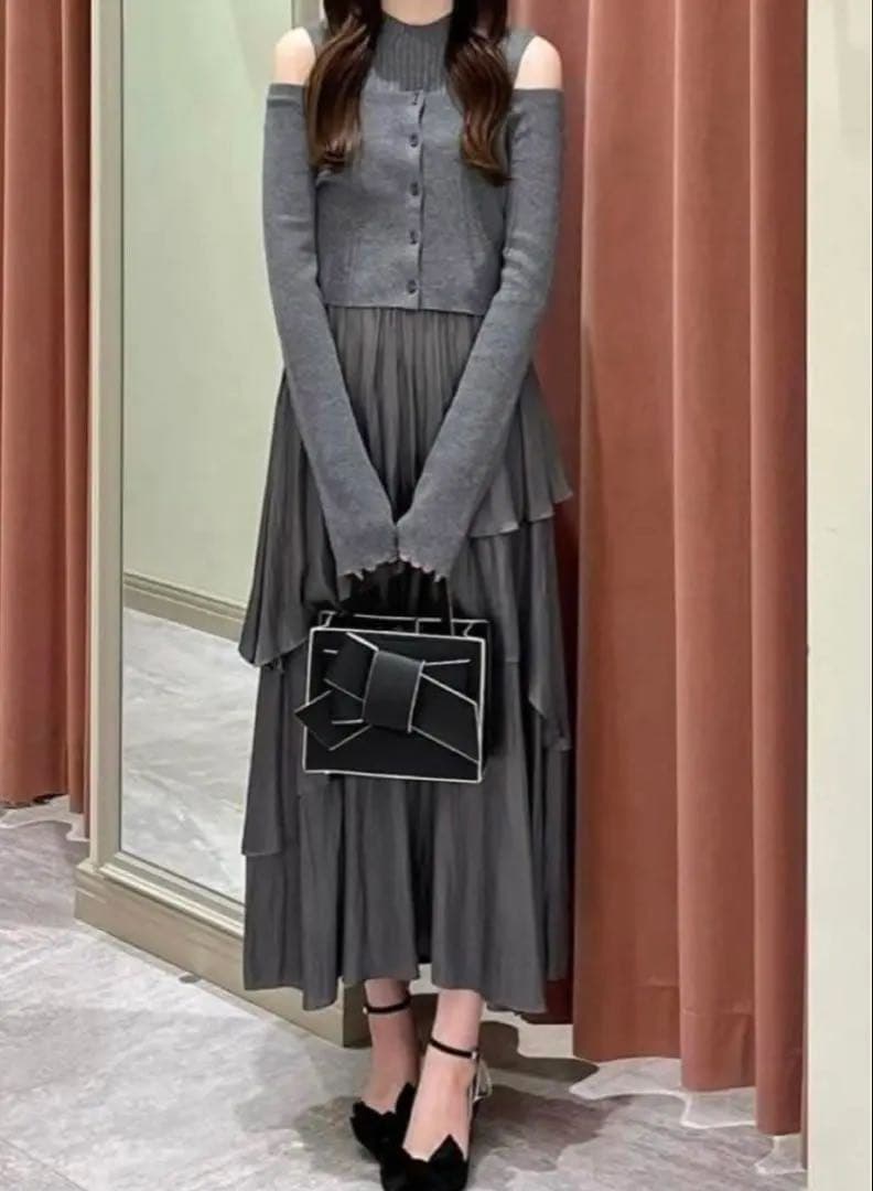 FRAY I.D アシメティアードスカートコンビニットワンピース セット