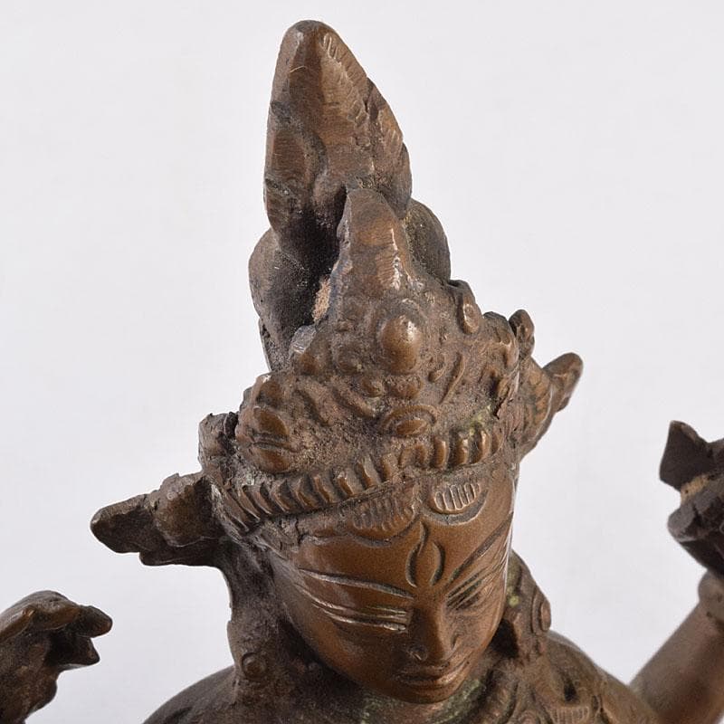 仏教美術　古銅　ヴィシュヌ神像　チベット仏　仏像　置物　V　R9035
