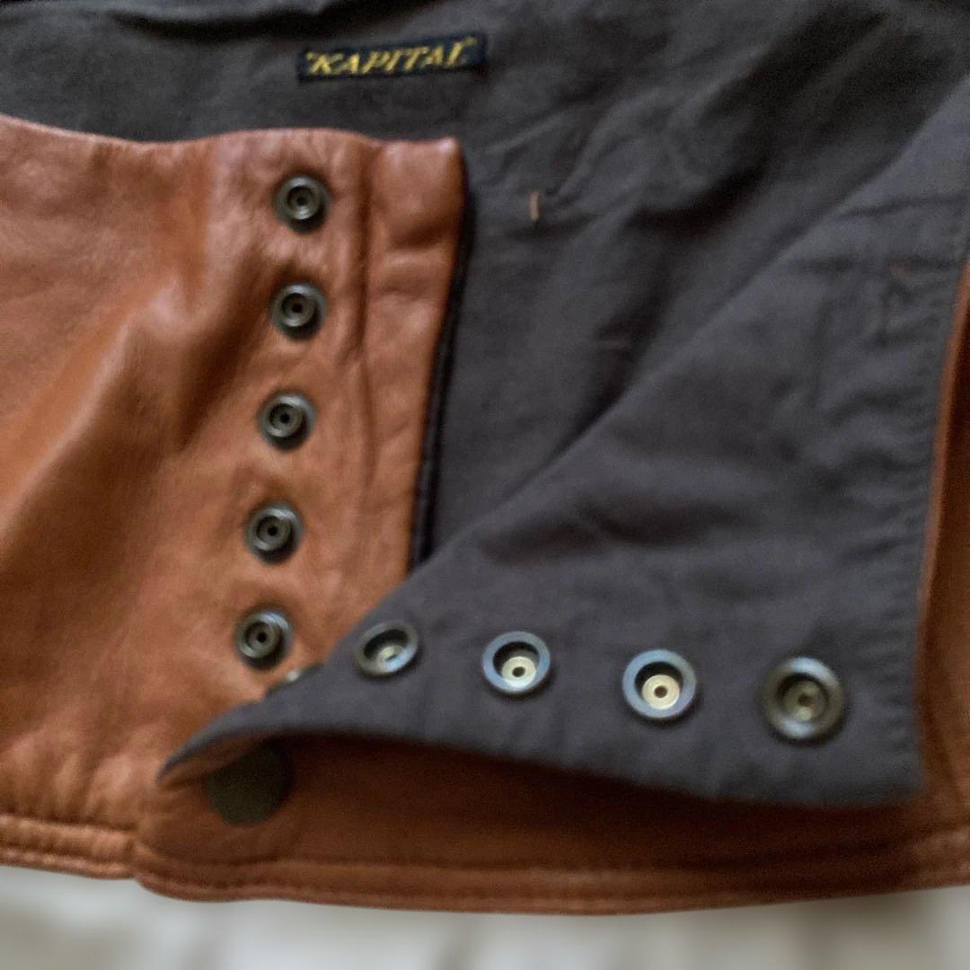 KAPITAL レザーとリネンのキュロット