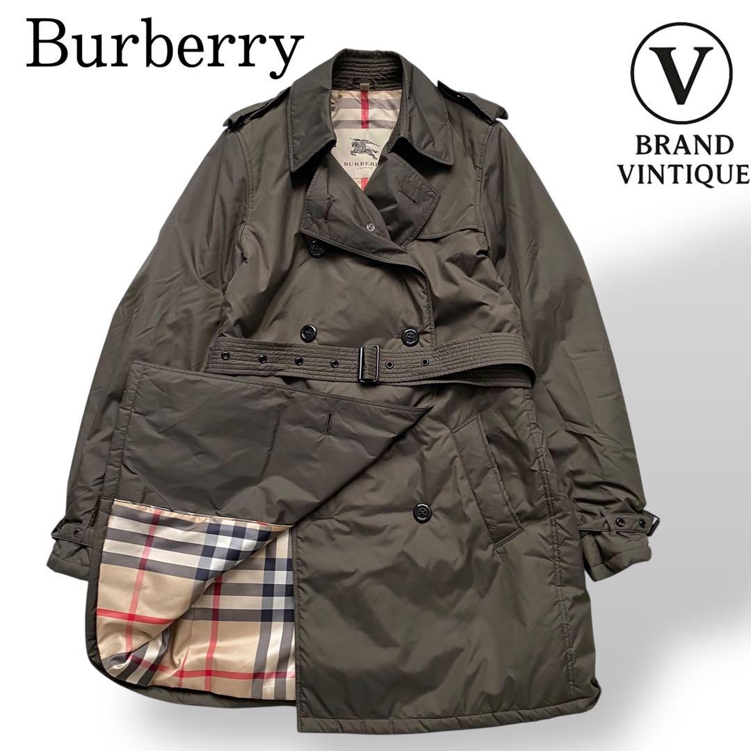 【極美品】 バーバリー トレンチコート 中綿 現行モデル カーキ ノバチェック