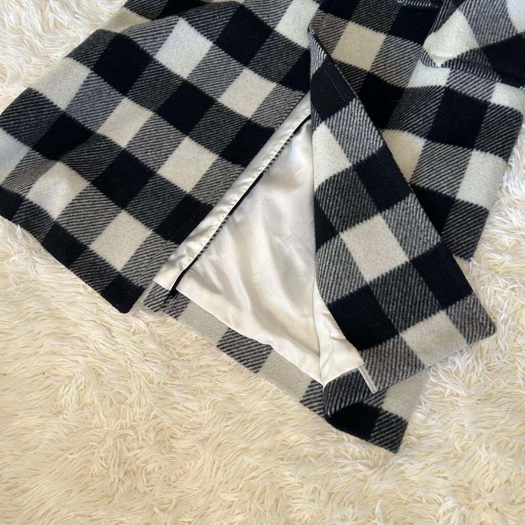 美品✨ダイアグラム　ウール　チェック　ロングコート　グレースコンチネンタル