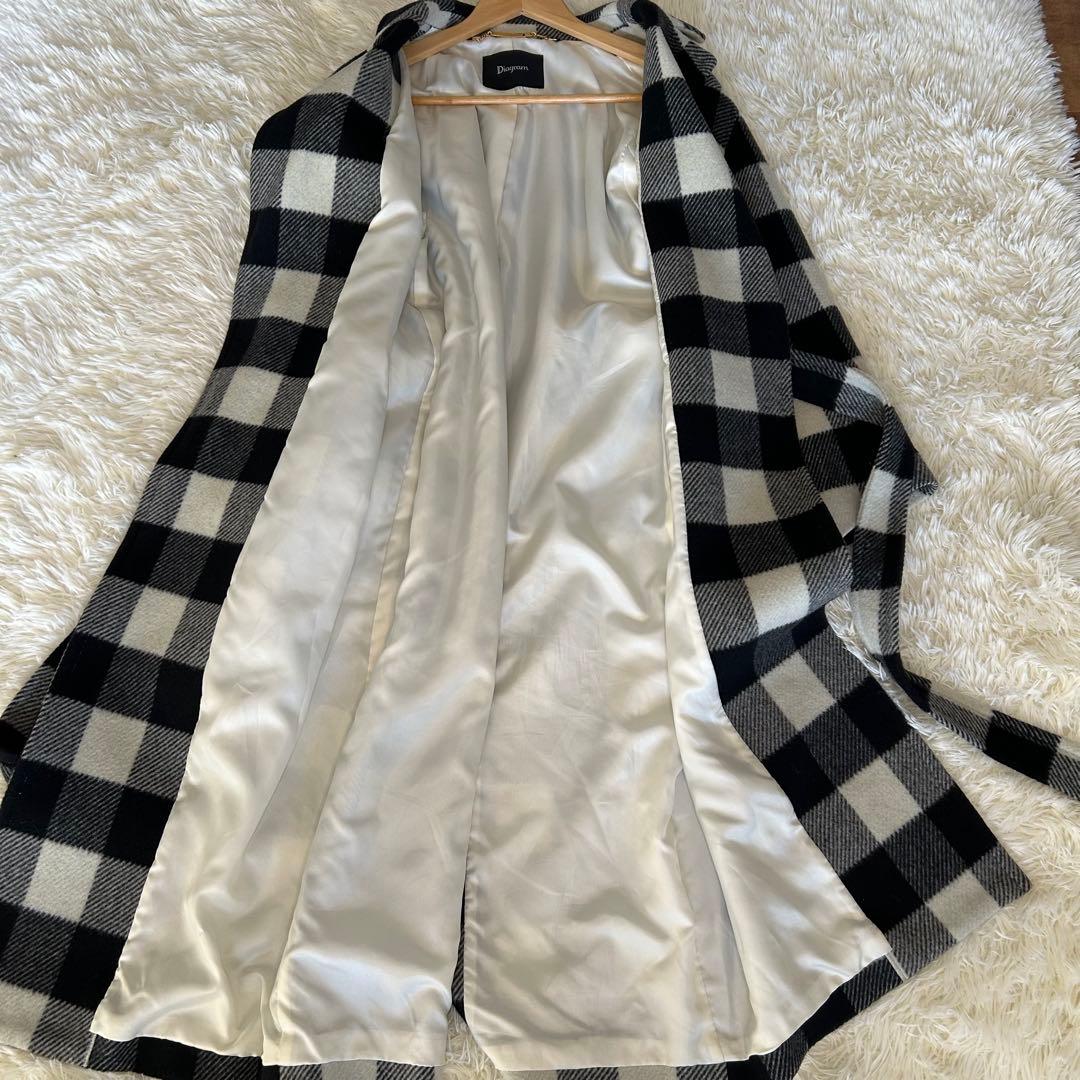 美品✨ダイアグラム　ウール　チェック　ロングコート　グレースコンチネンタル