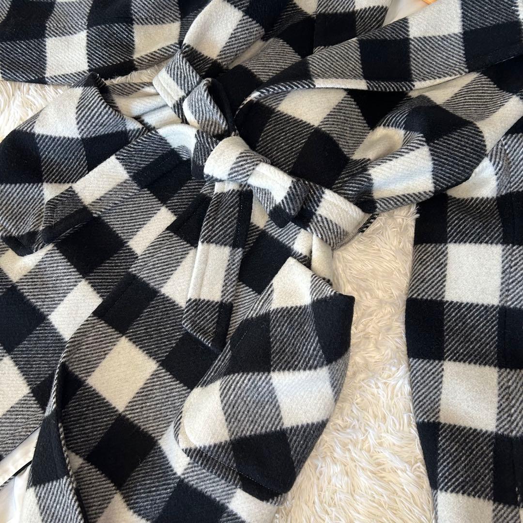 美品✨ダイアグラム　ウール　チェック　ロングコート　グレースコンチネンタル