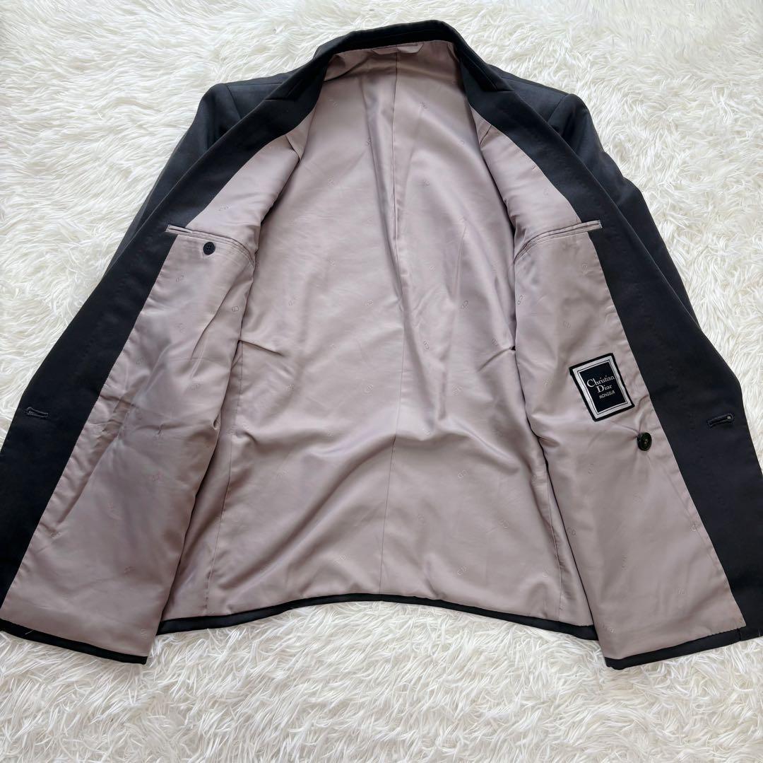 【美品】Christian Dior ダブル セットアップスーツ グレー 無地