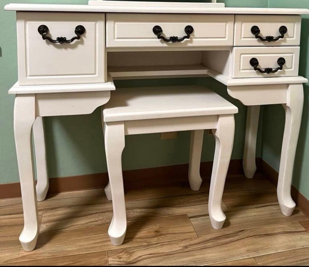 アメリカン ドレッサー 化粧台 鏡台 カントリー家具　姫系 ヴィンテージ家具