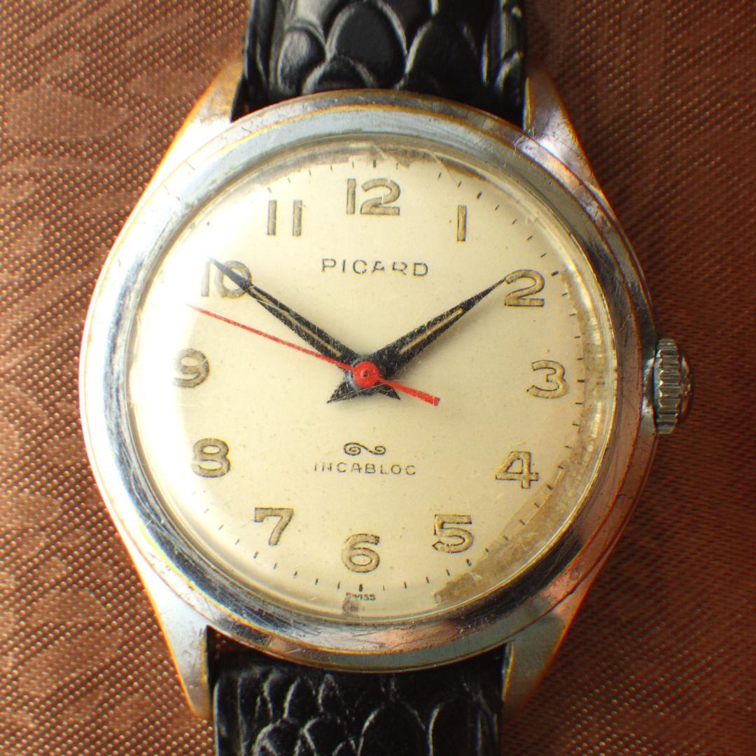 【限定値下】貴重【1950年代】PICARD スイス製 手巻き腕時計 ミリタリー