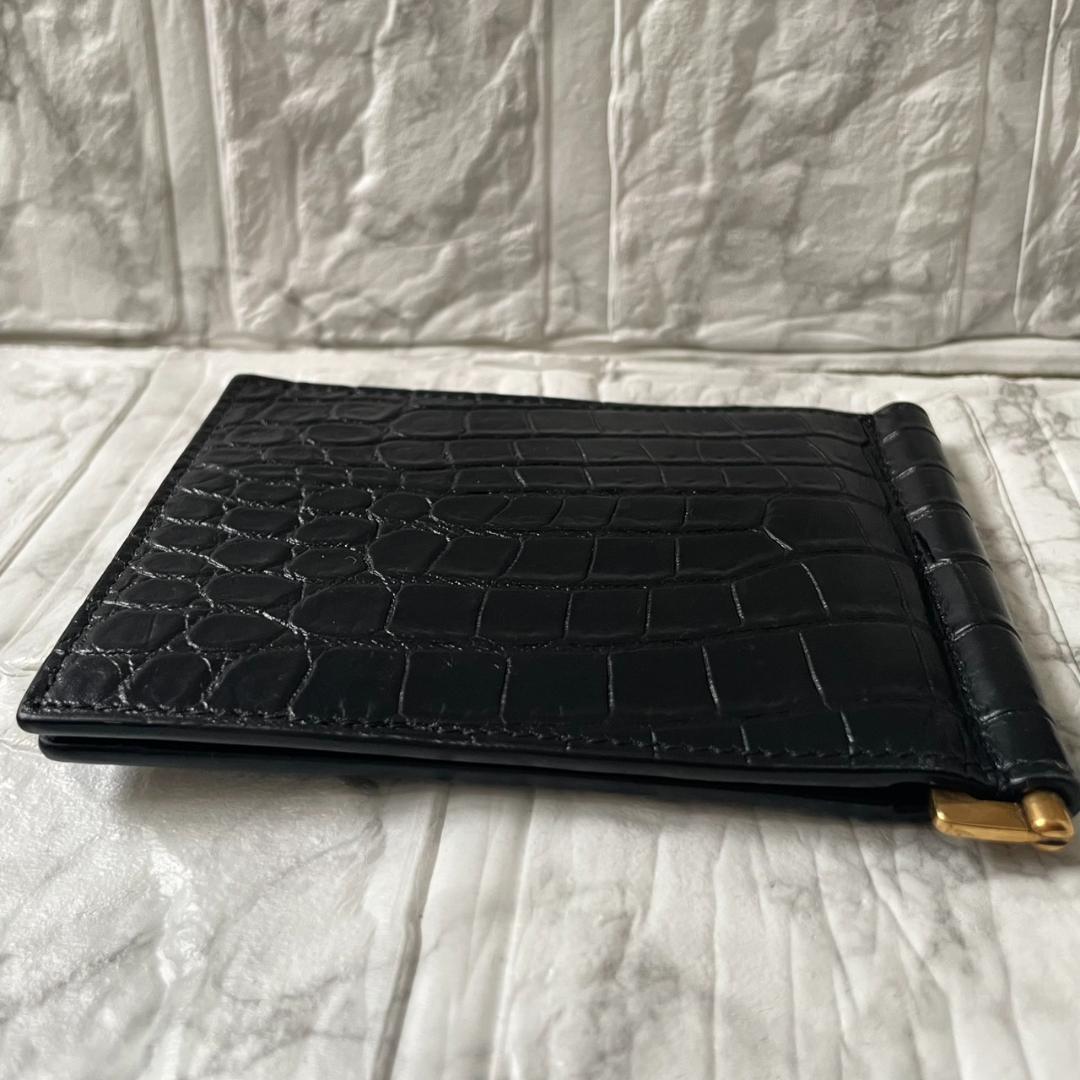 未使用級✨SAINT LAURENT YSL マネークリップ クロコ RFID
