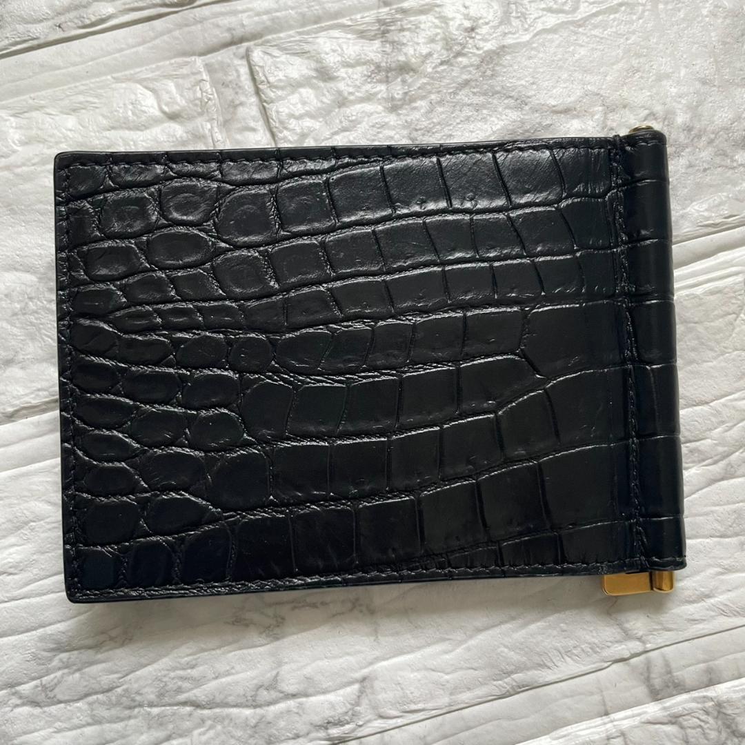 未使用級✨SAINT LAURENT YSL マネークリップ クロコ RFID