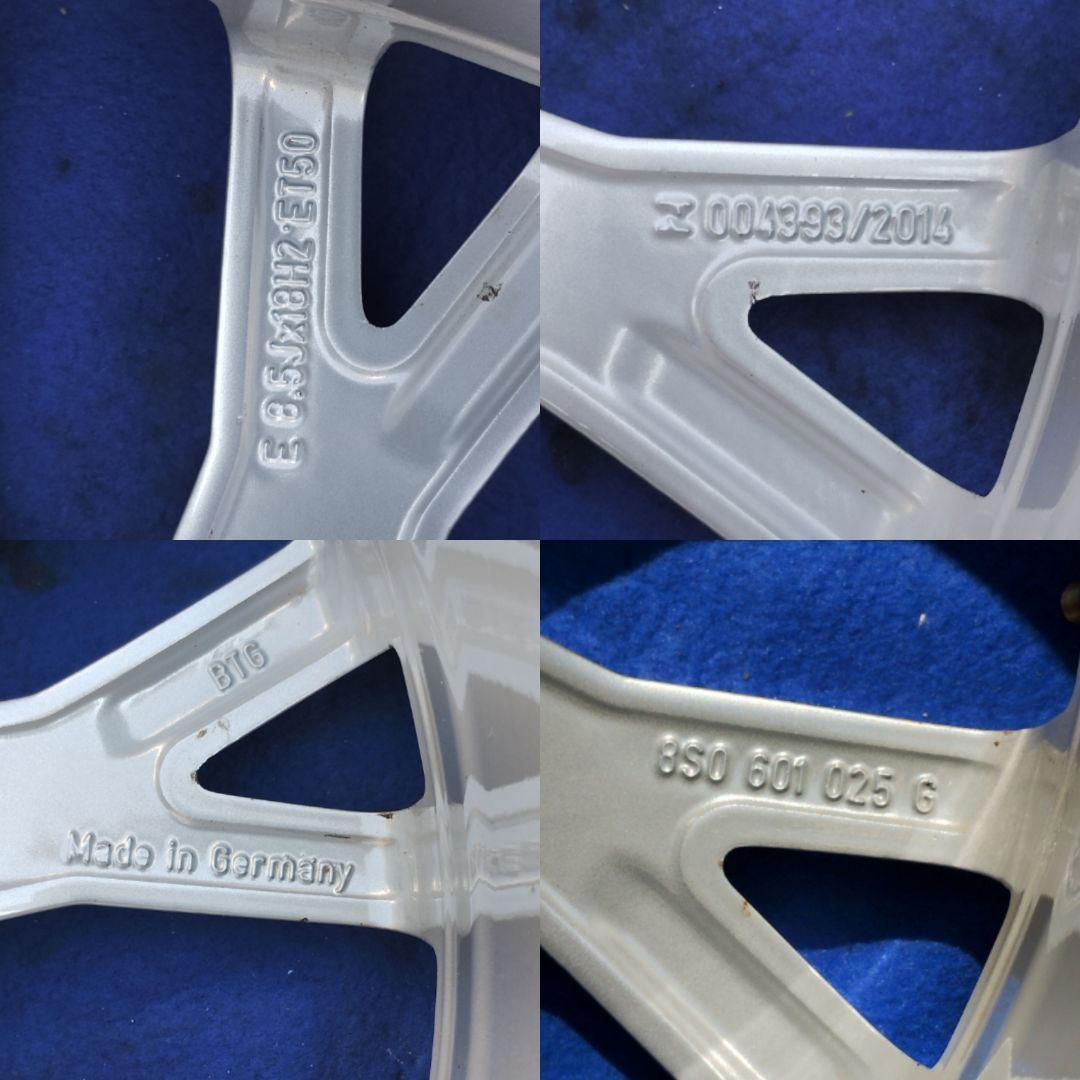 送料込み！アウディTTS純正18インチ4本 ガリ傷、塗装剥れ有り CAP付