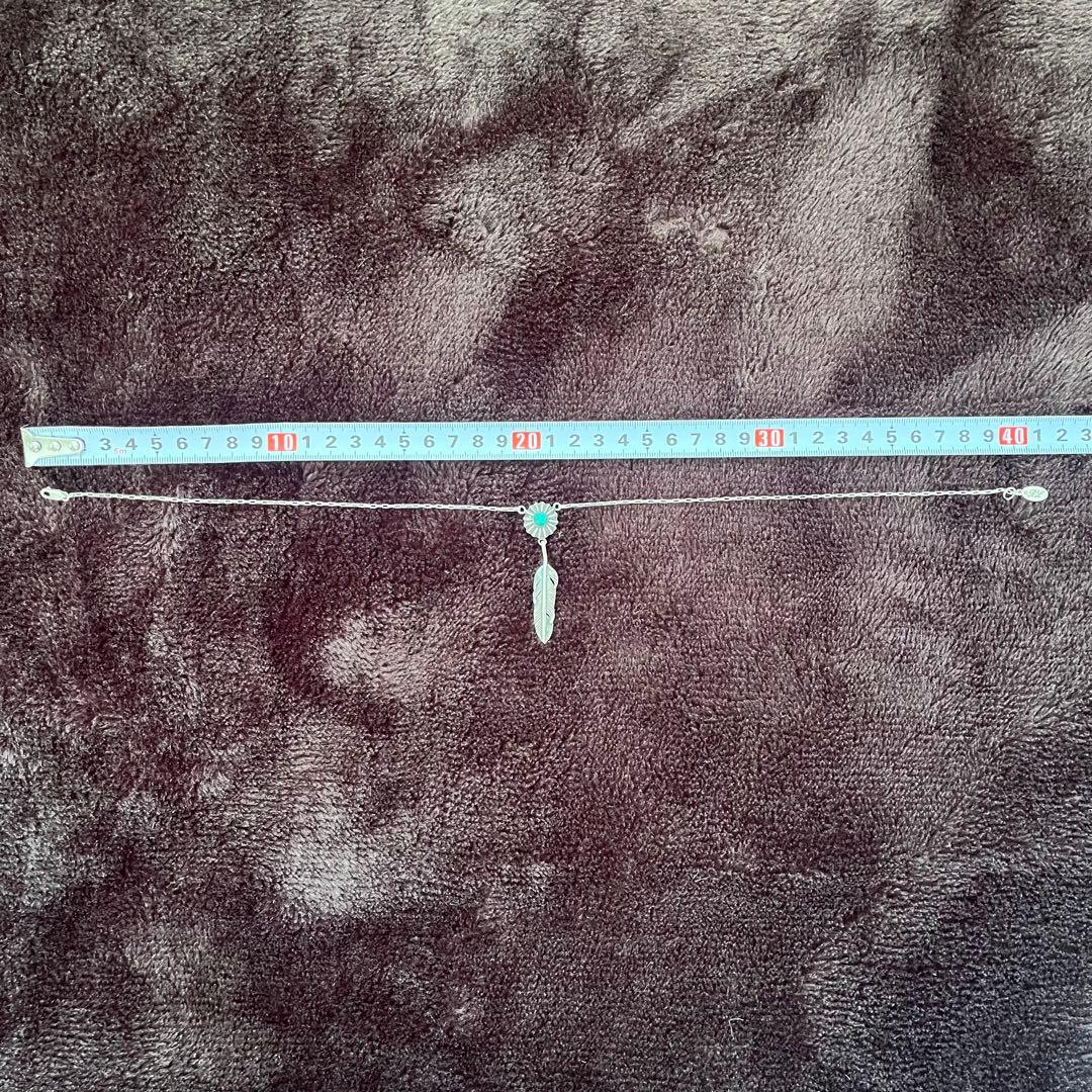 ラルフローレン　ターコイズ付き羽根デザインネックレス