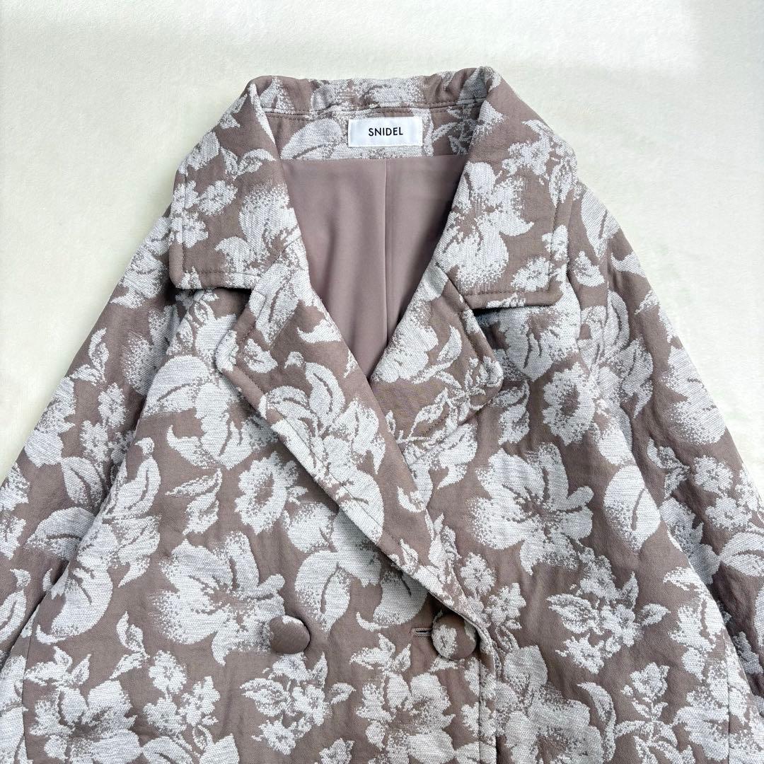 美品 snidelスナイデル ジャガード ミドルコート チェスターコート