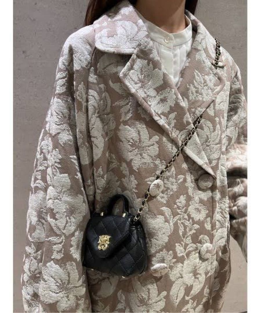 美品 snidelスナイデル ジャガード ミドルコート チェスターコート