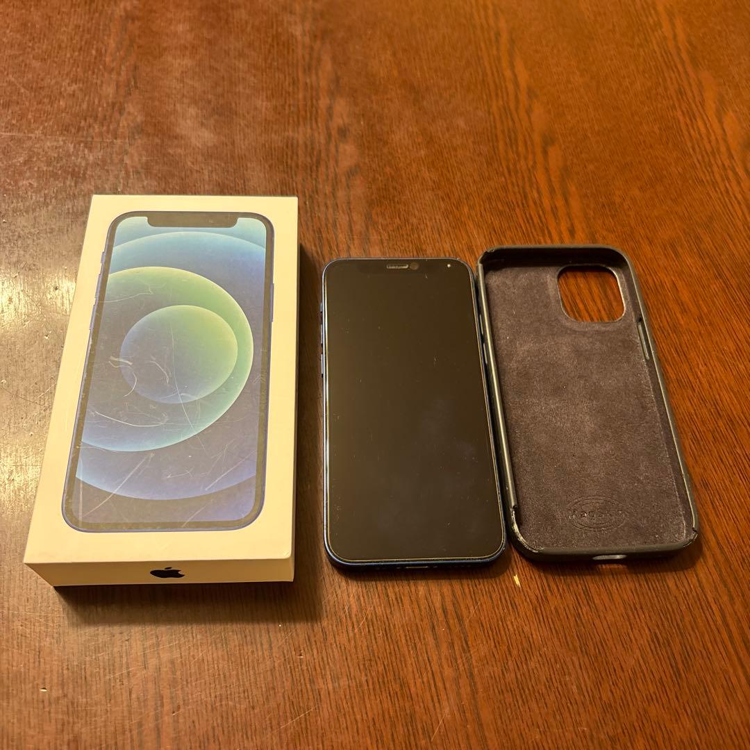 iPhone12mini 本体 128GBブルー カバー箱付き バッテリー76%