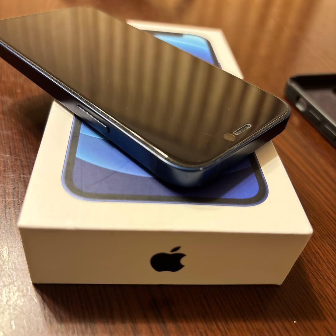 iPhone12mini 本体 128GBブルー カバー箱付き バッテリー76%