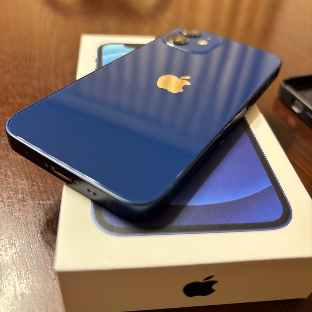 iPhone12mini 本体 128GBブルー カバー箱付き バッテリー76%