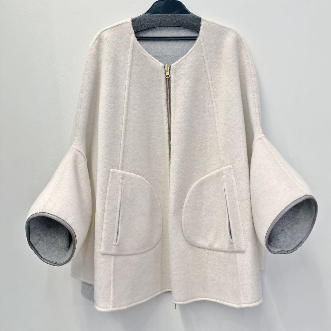 【新品・未使用】RISLEY リバーシブルウールポンチョコート