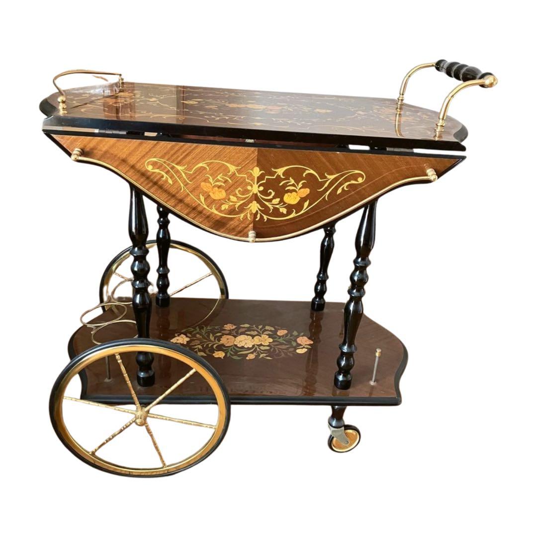 イタリア製 　キッチンワゴン　ワゴンテーブル　ワインラック3本可能