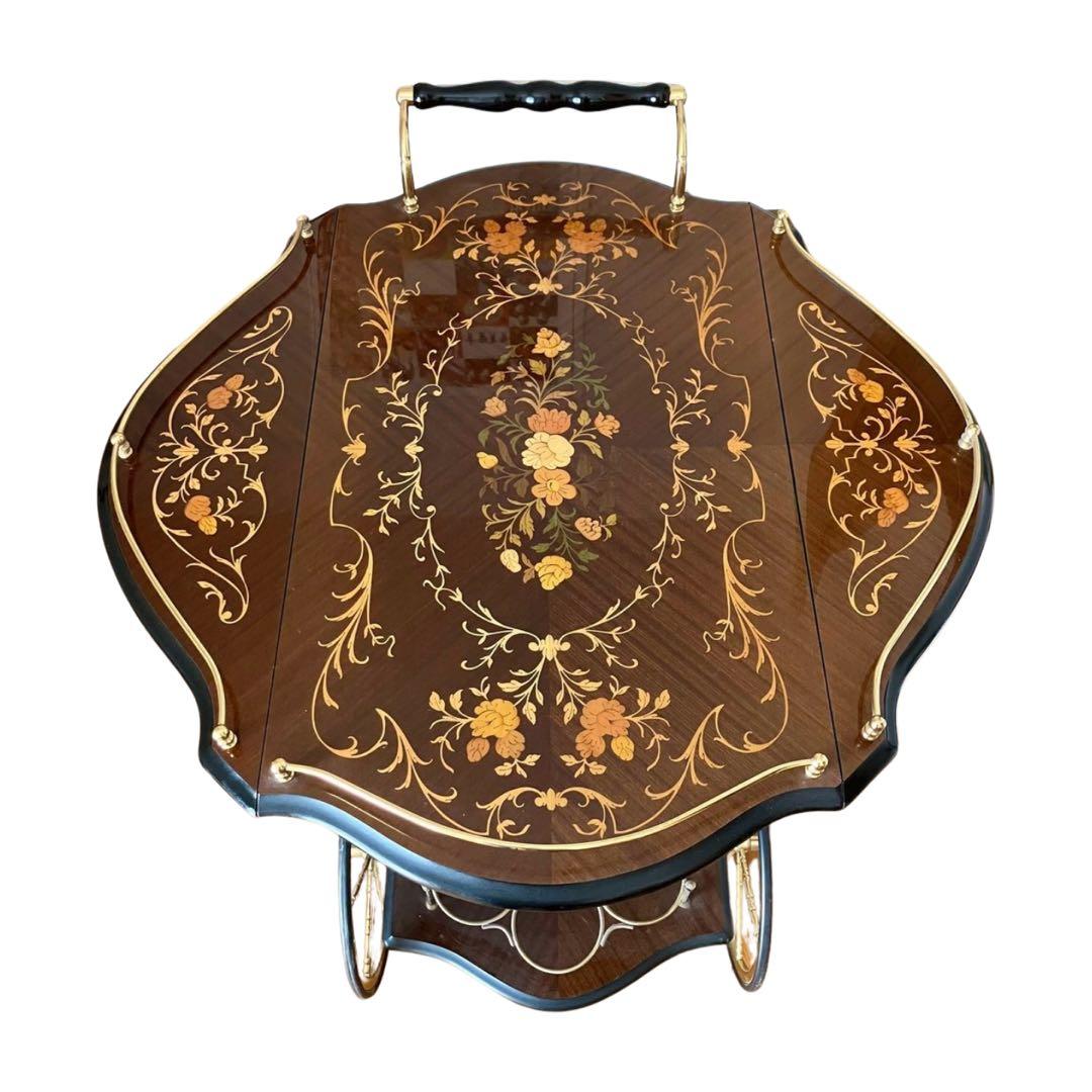 イタリア製 　キッチンワゴン　ワゴンテーブル　ワインラック3本可能