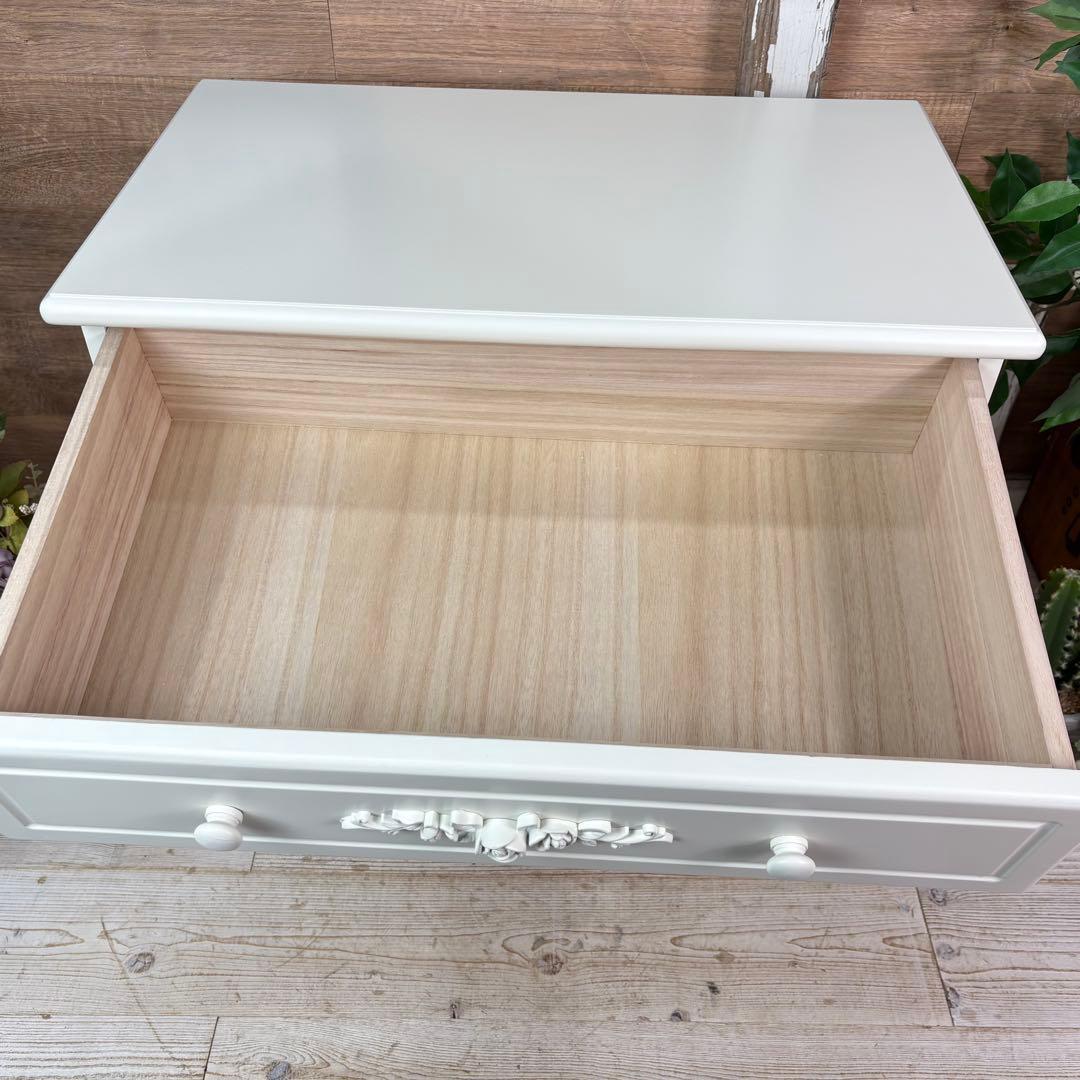 訳あり品！【128】フレンチカントリー北欧調ホワイト扉キャビネット木製飾り棚収納