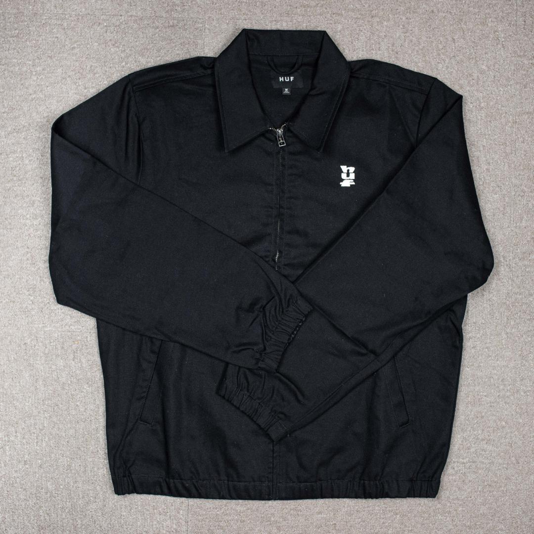 HUF ブラック カバーオール ジップアップ