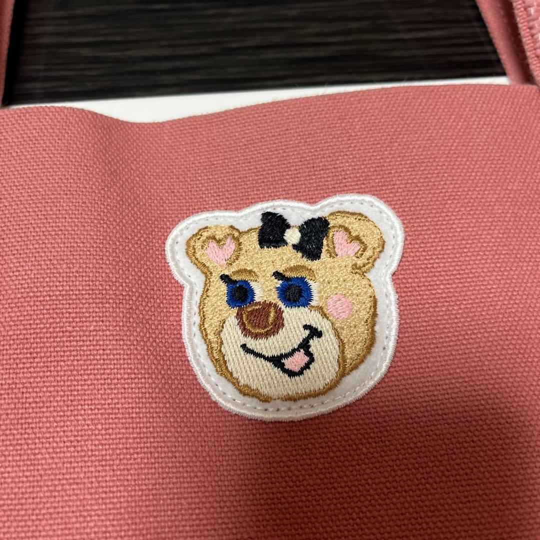 ラブラリーバイフェイラー　オールドテディガール　ワッペントートバッグ　ピンク