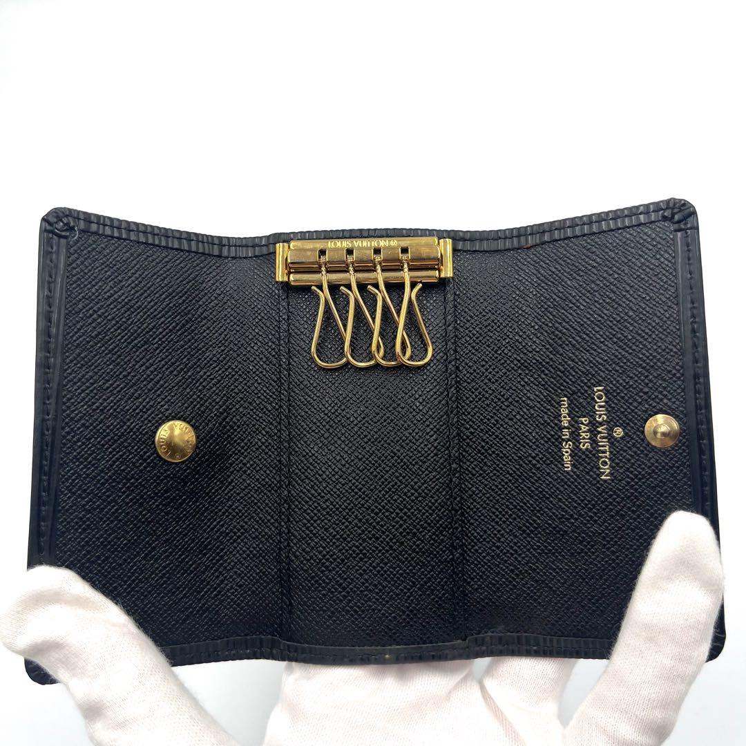 【美品】ルイヴィトン　ミュルティクレ4　エピ　キーケース　4連　ブラック