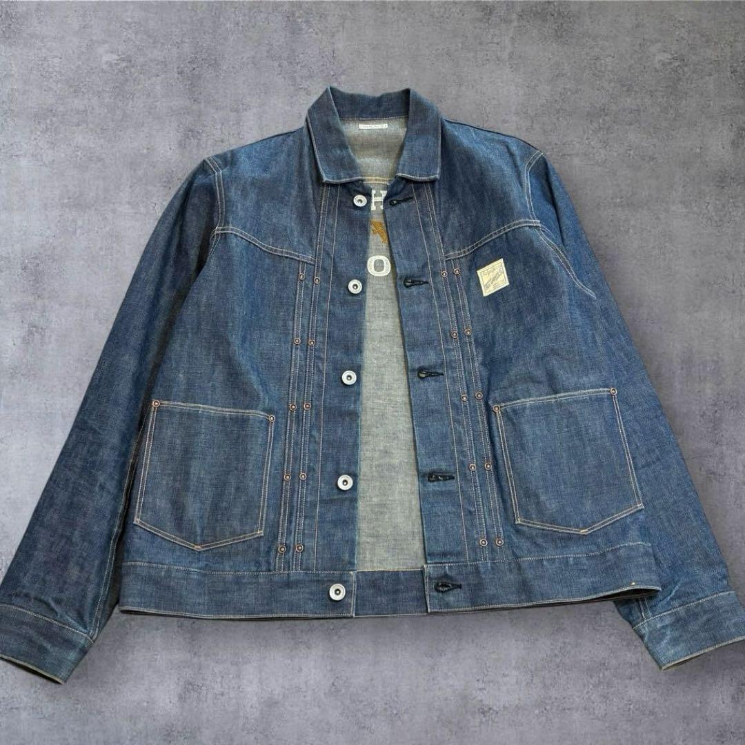 美品 BELAFONTE カバーオール デニムジャケット ワッペンロゴ 月桂樹