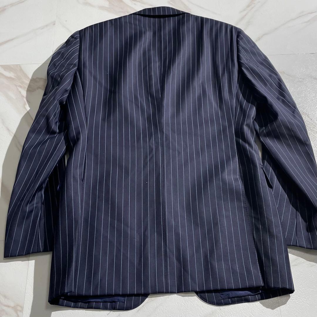 極美品✨ ビームスエフ スーツ セットアップ ネイビー ストラップ M相当 紺色