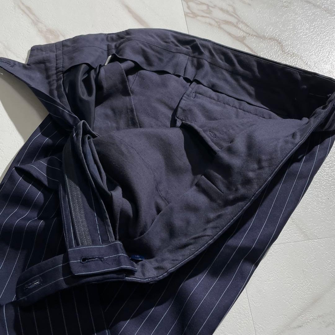 極美品✨ ビームスエフ スーツ セットアップ ネイビー ストラップ M相当 紺色