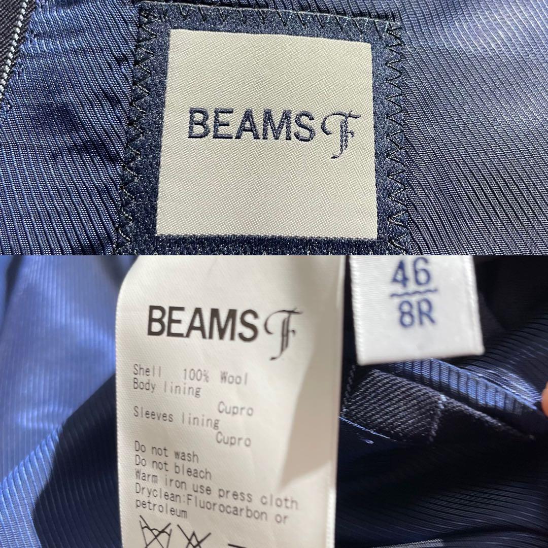 極美品✨ ビームスエフ スーツ セットアップ ネイビー ストラップ M相当 紺色