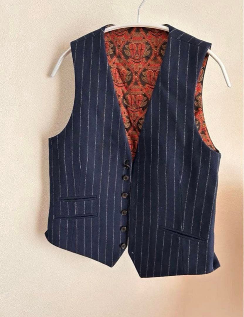 WACKO MARIA ネイビー ストライプ ダブルジャケット