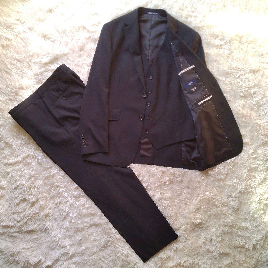 極美品 PERSON'S 高機能 形状記憶 スリーピース AB6 黒