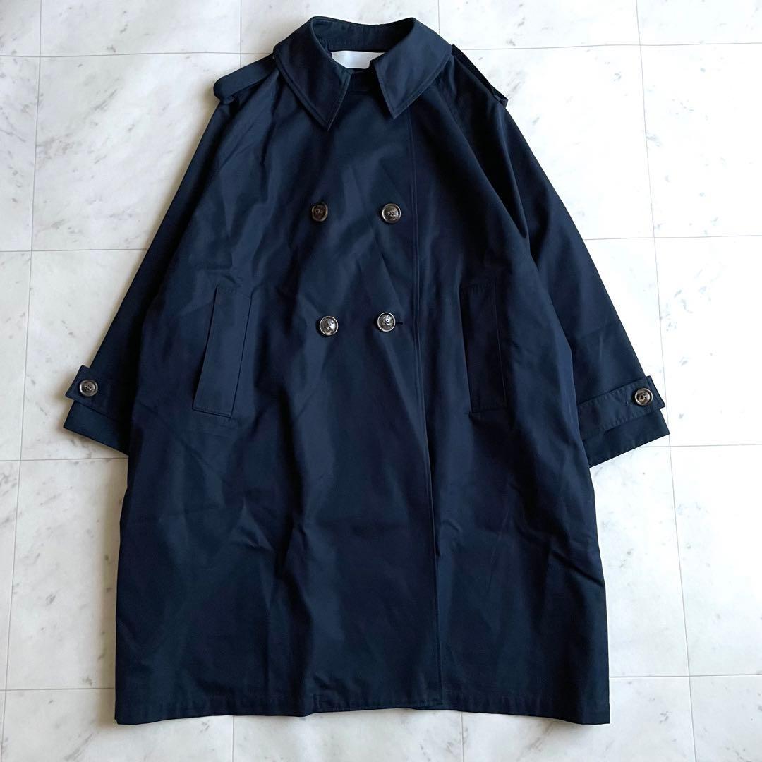 希少 美品 ティッカ トレンチコート ネイビー オーバーサイズ 大きめ ゆったり