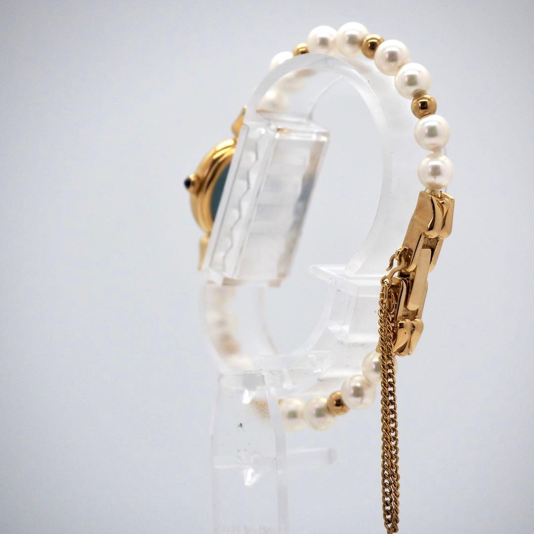 388 稼働【美品】MIKIMOTO 腕時計　あこやパールウォッチ 18KGP