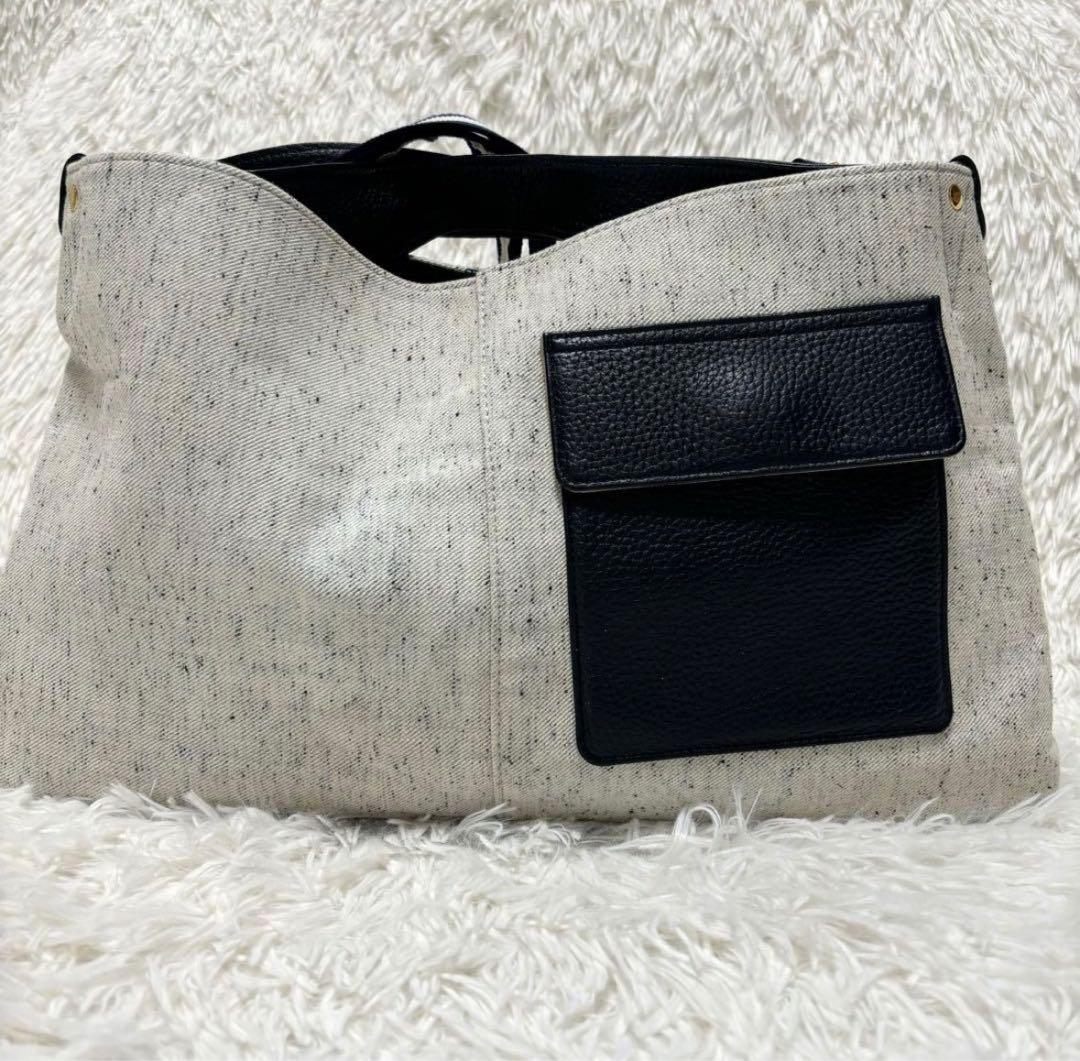 【希少】アタオ　ATAOエルヴィ ホワイトデニム ショルダーバッグ 2way