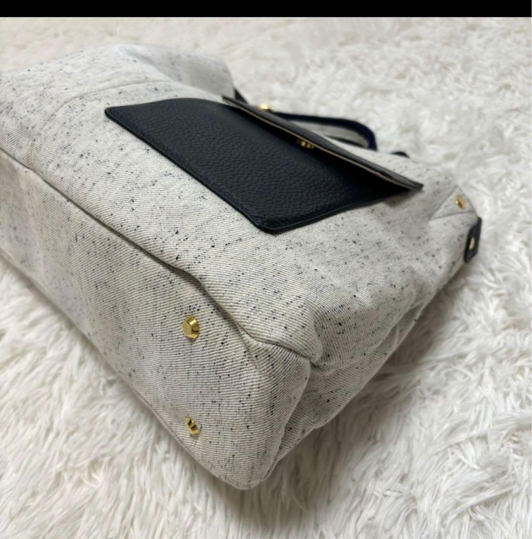 【希少】アタオ　ATAOエルヴィ ホワイトデニム ショルダーバッグ 2way