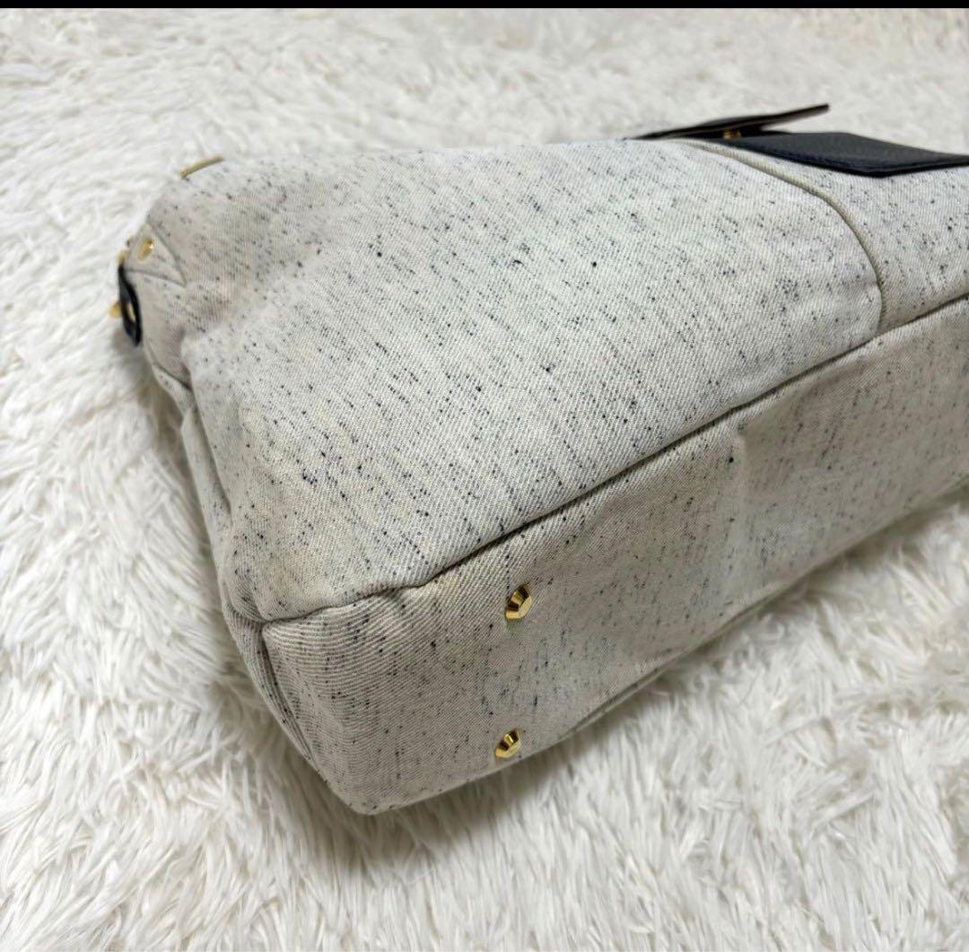 【希少】アタオ　ATAOエルヴィ ホワイトデニム ショルダーバッグ 2way