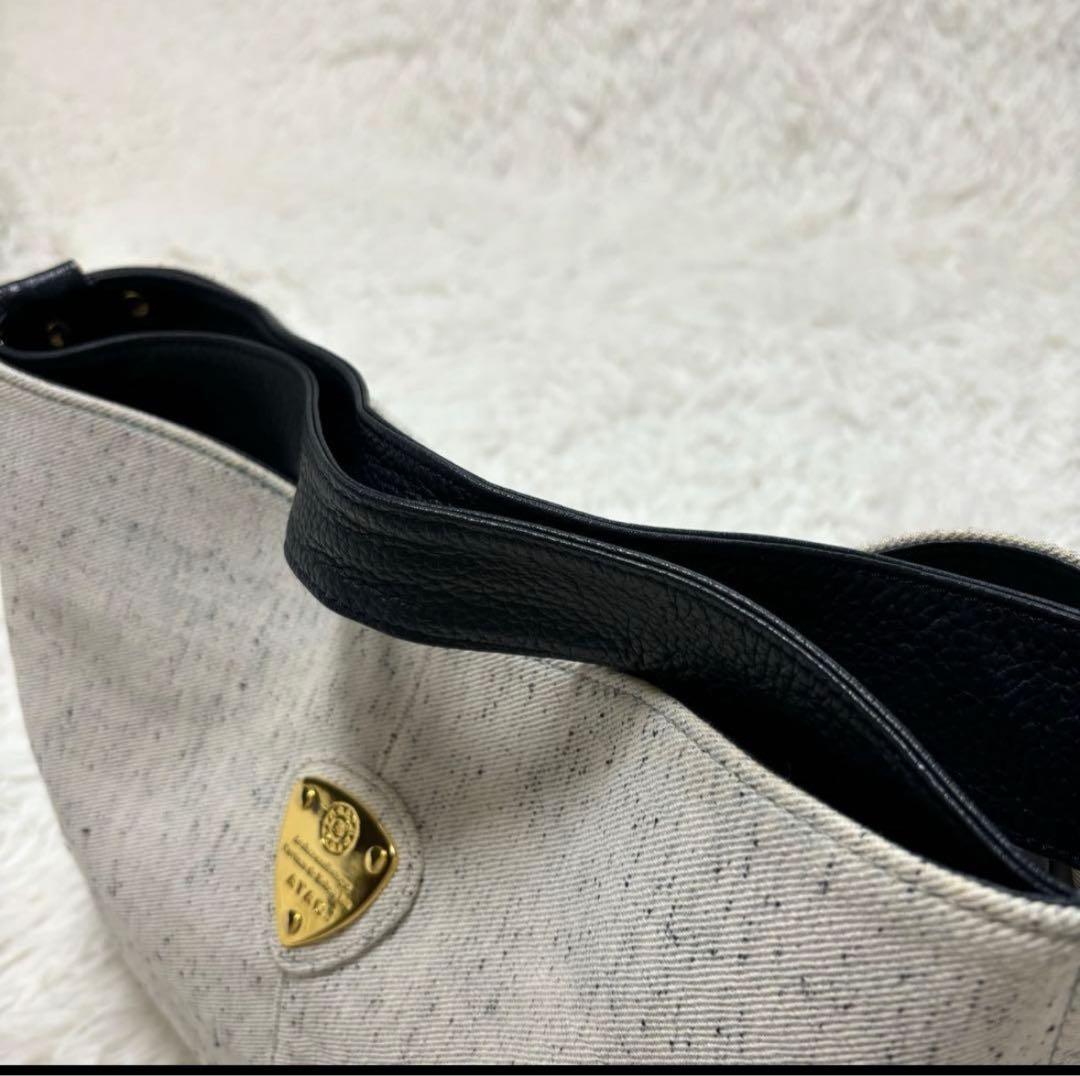 【希少】アタオ　ATAOエルヴィ ホワイトデニム ショルダーバッグ 2way