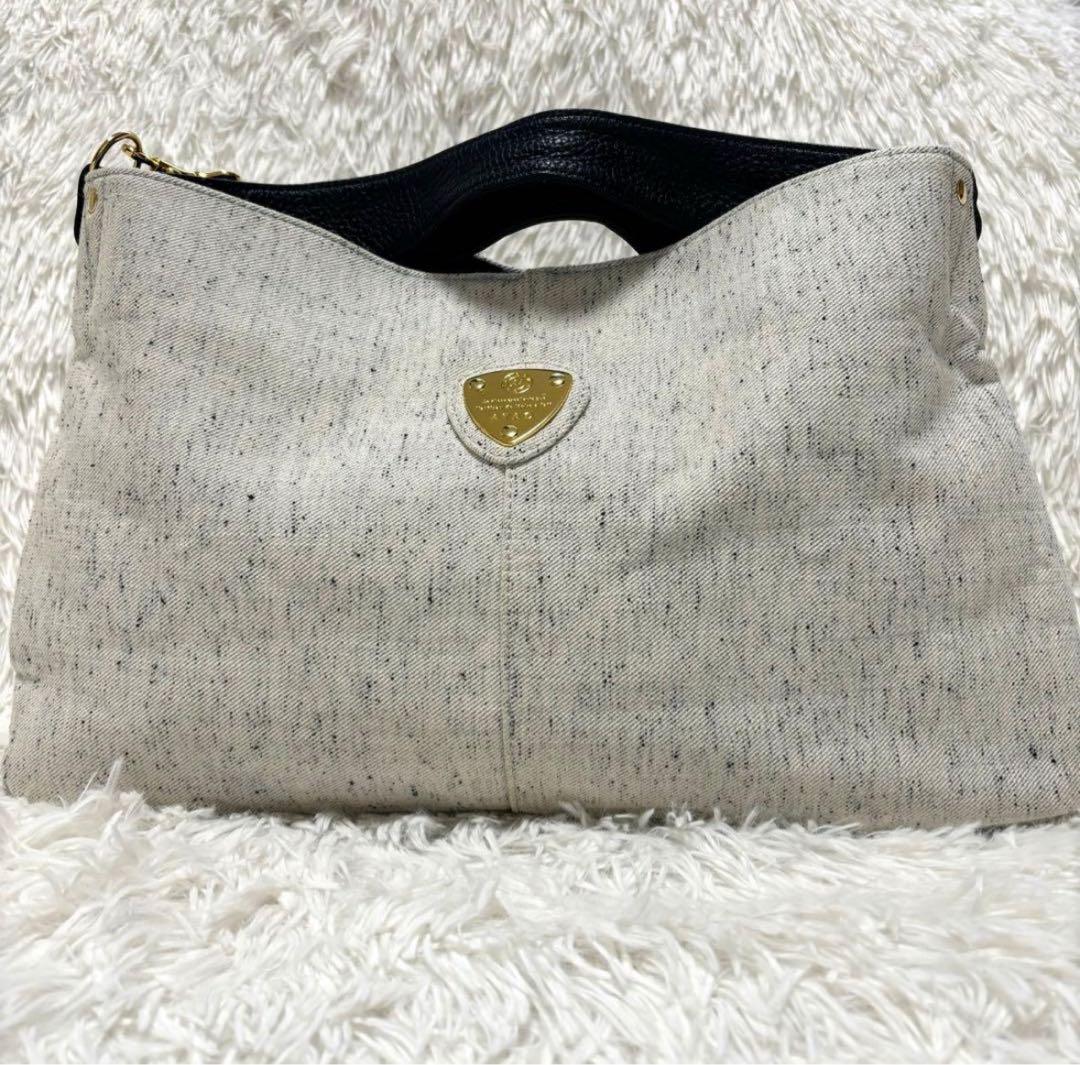 【希少】アタオ　ATAOエルヴィ ホワイトデニム ショルダーバッグ 2way