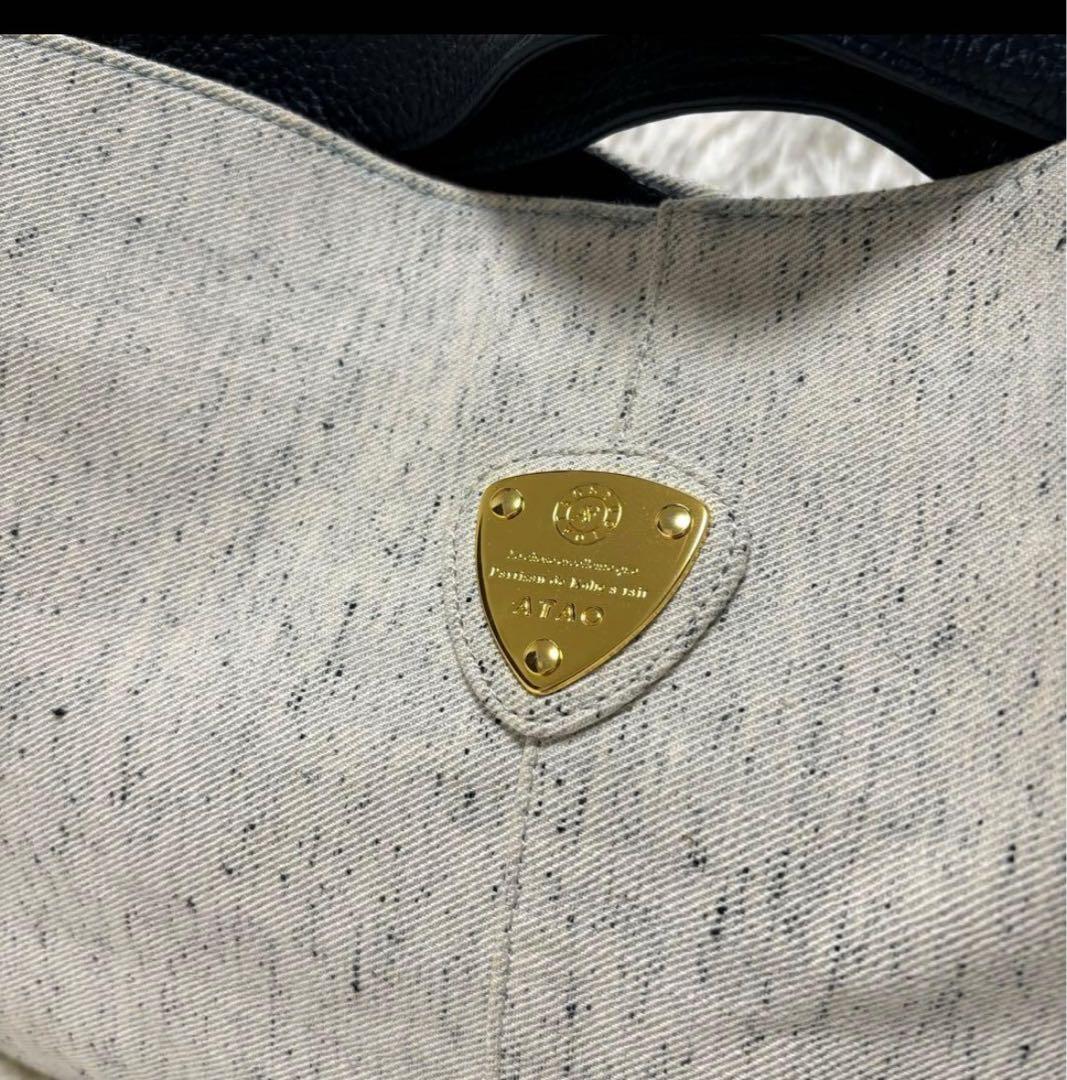 【希少】アタオ　ATAOエルヴィ ホワイトデニム ショルダーバッグ 2way
