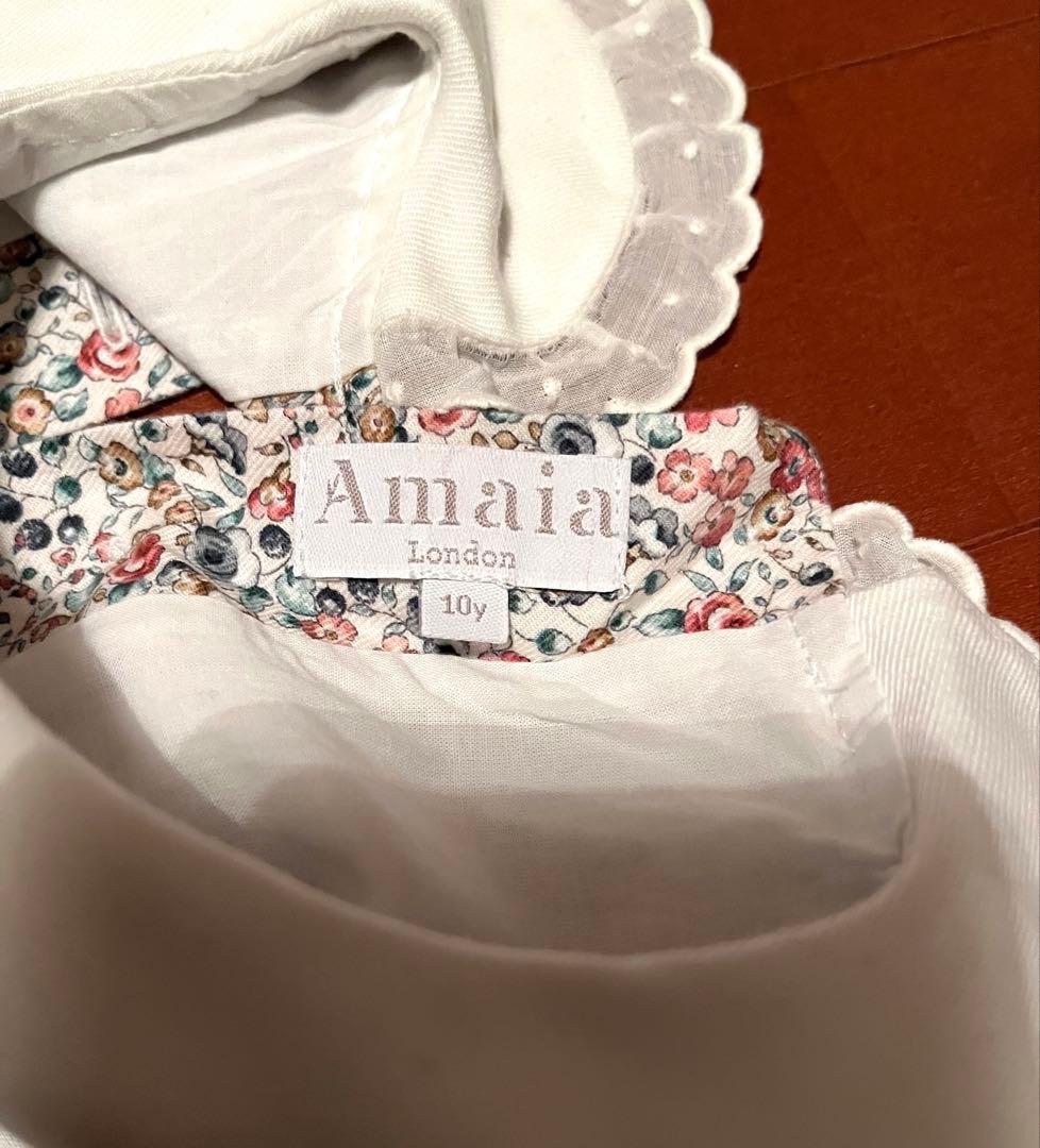 【美品】Amaia アマイアキッズ　花柄長袖ワンピース　10y