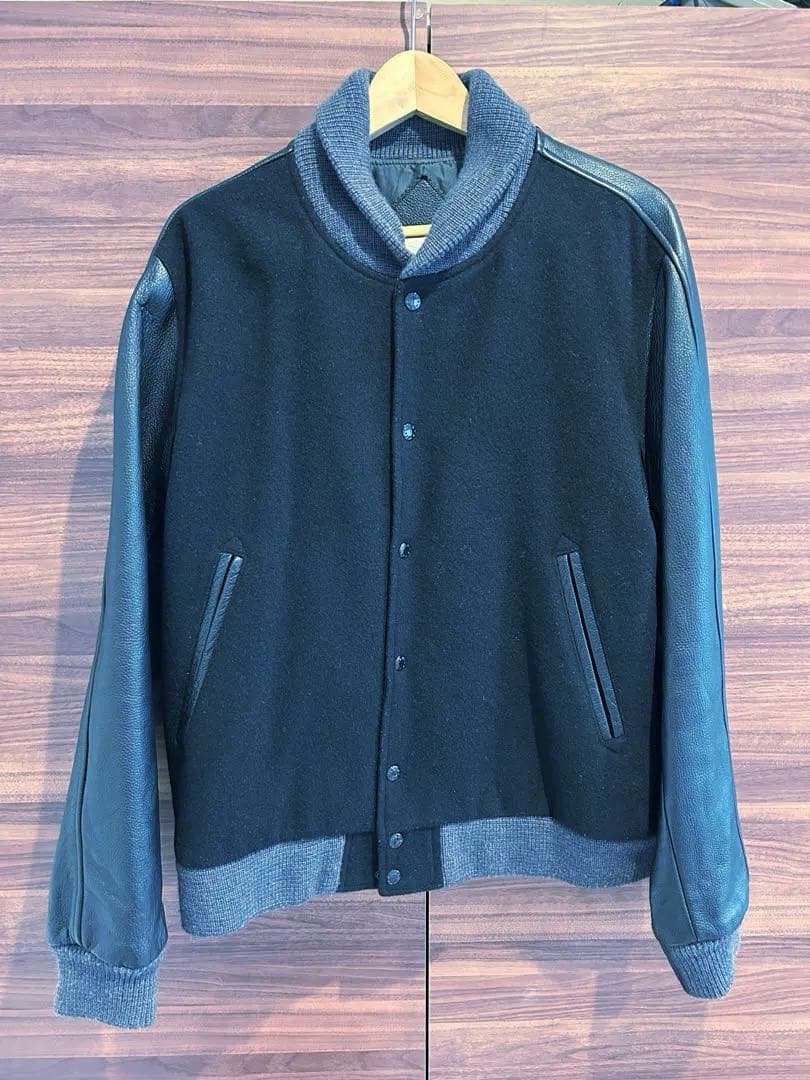 nanamica スタジャン Lサイズ 黒 レザー