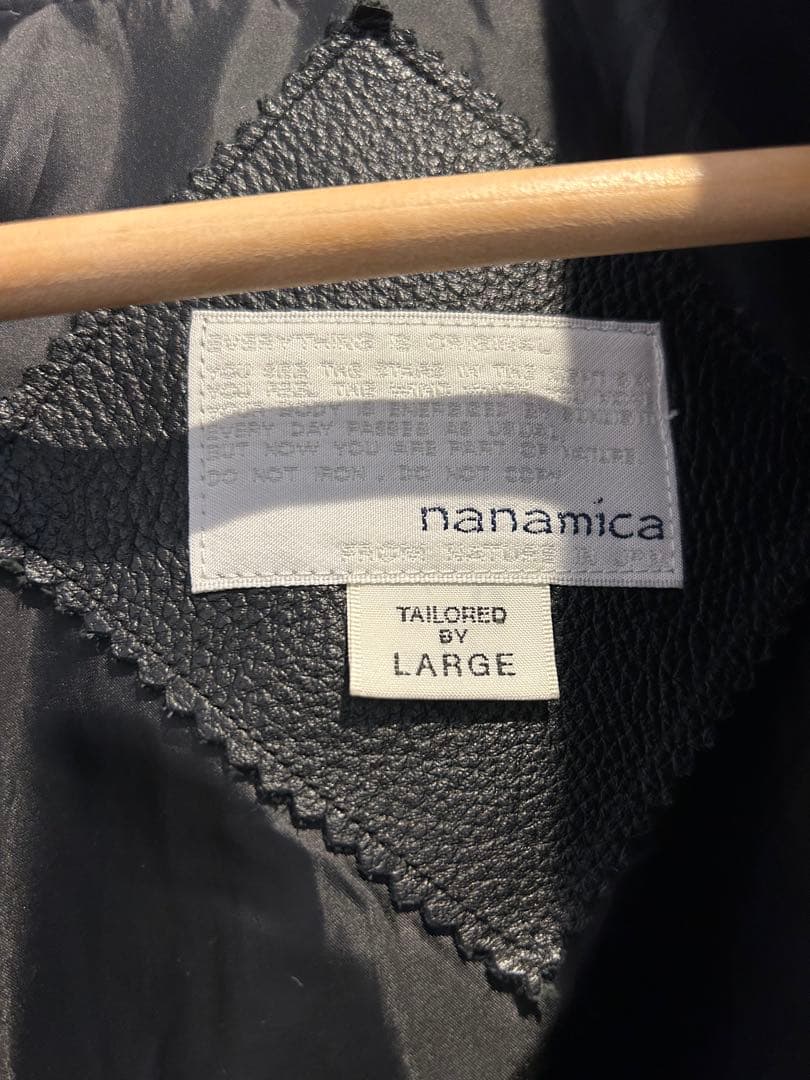 nanamica スタジャン Lサイズ 黒 レザー