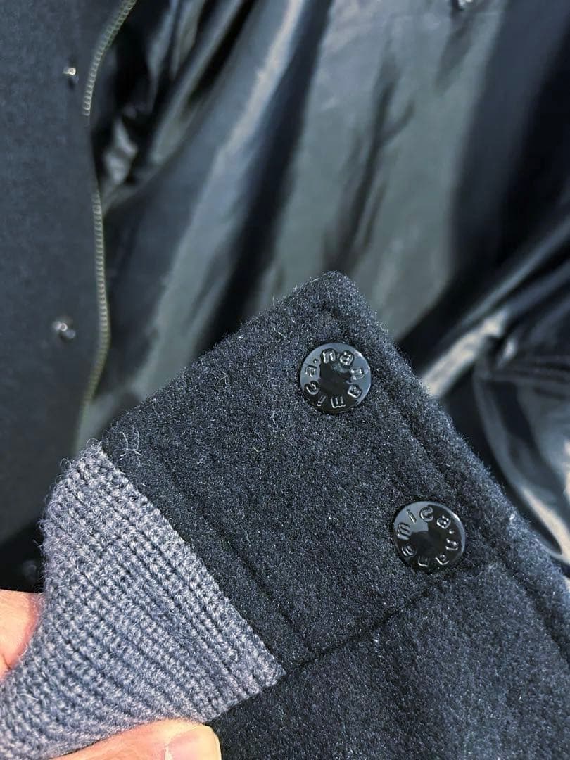 nanamica スタジャン Lサイズ 黒 レザー