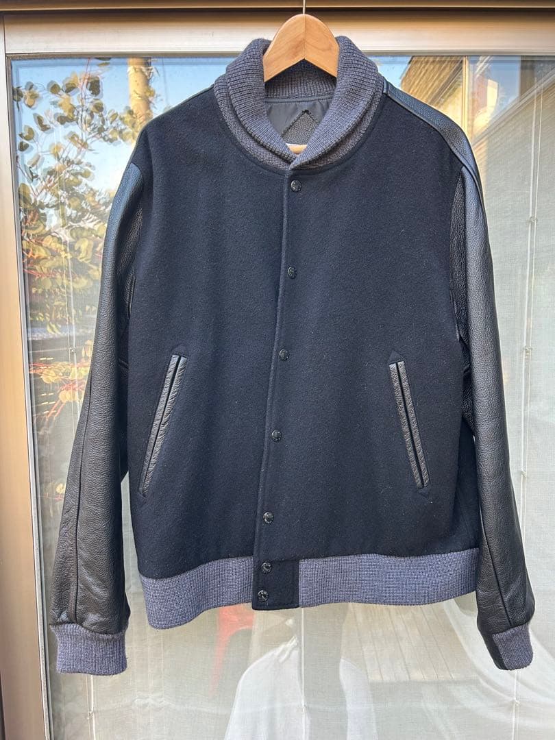 nanamica スタジャン Lサイズ 黒 レザー