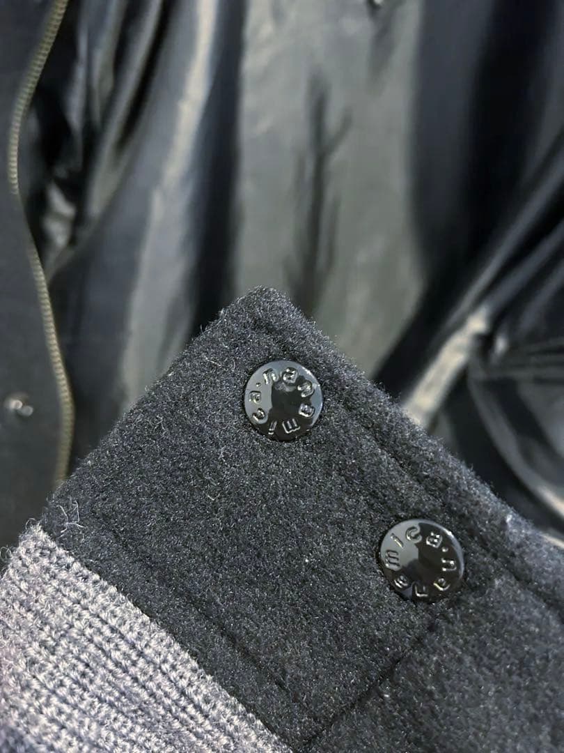 nanamica スタジャン Lサイズ 黒 レザー