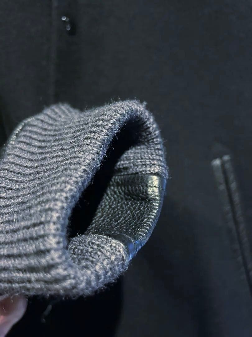 nanamica スタジャン Lサイズ 黒 レザー