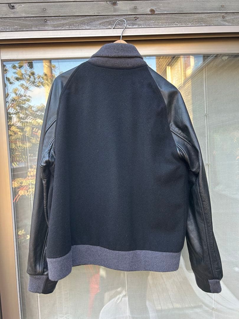 nanamica スタジャン Lサイズ 黒 レザー