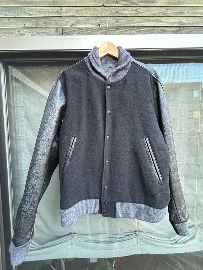 nanamica スタジャン Lサイズ 黒 レザー