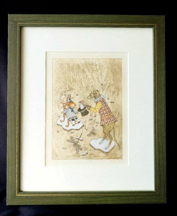 鷹塀三奈 銅版画★「ちょっとした奇術」A.P.